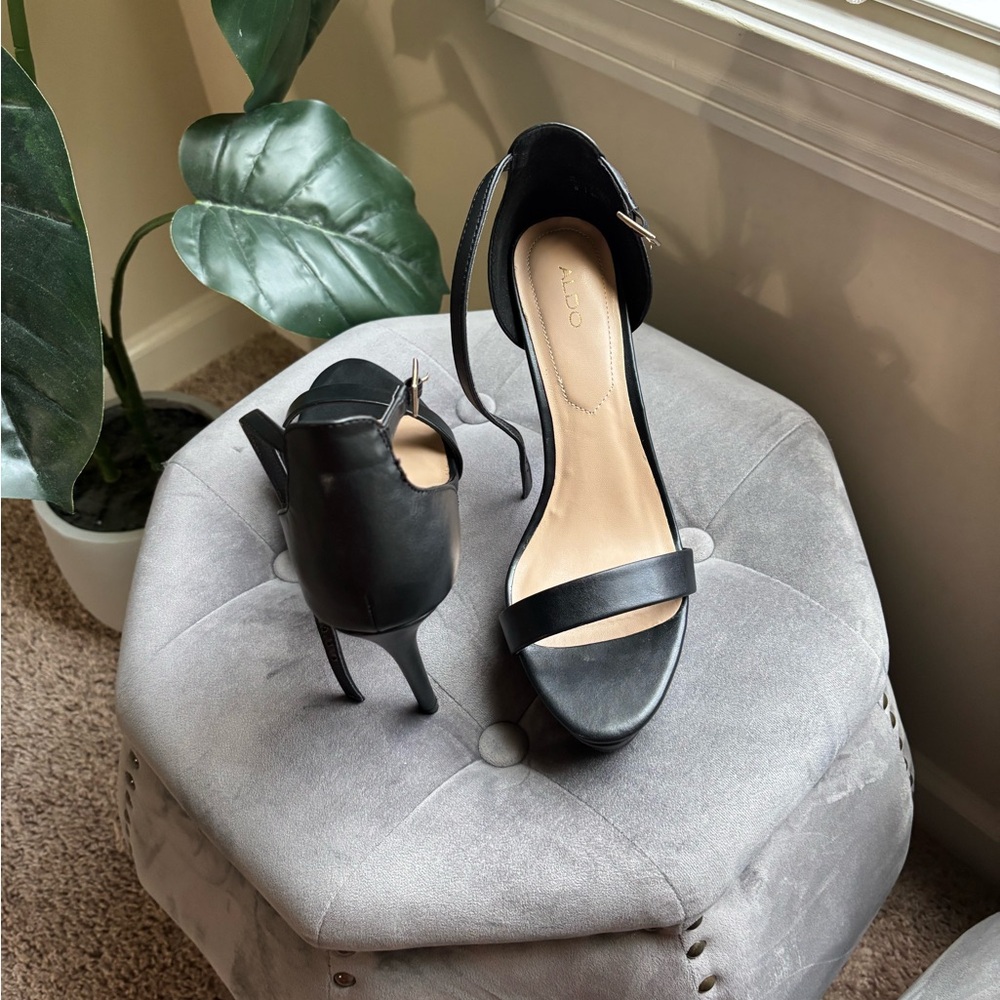 Aldo Black Strappy Heels